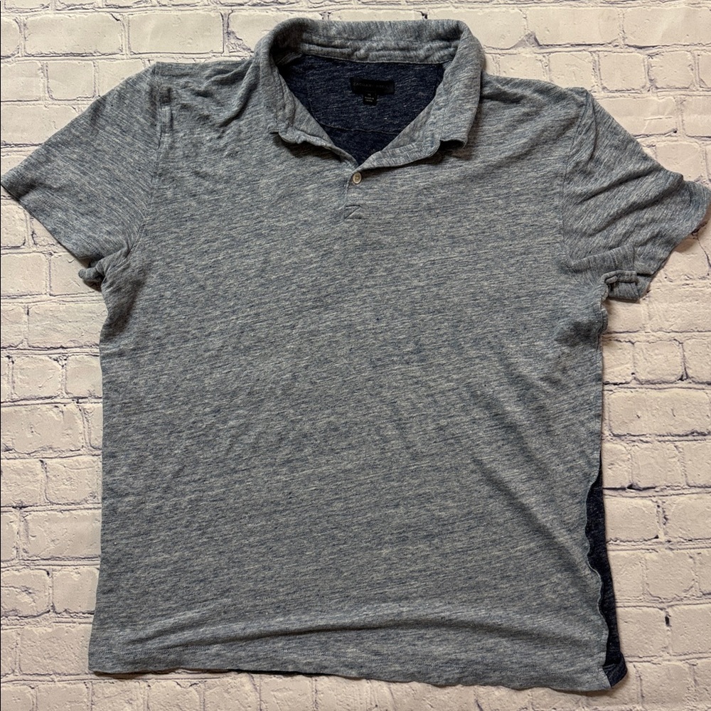 Zachary Prell Two- Toned Blue Heather Linen Polo